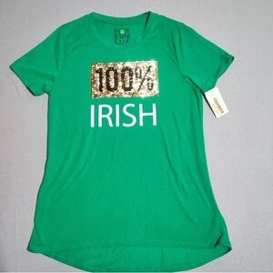 Modern Lux 100% Irish Green Sequin Graphic Tee